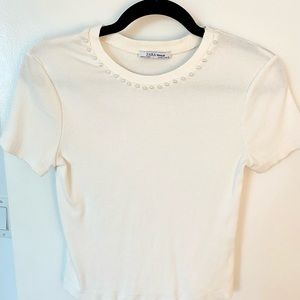 Zara white crop top